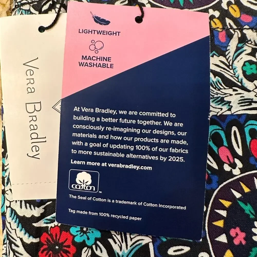Vera Bradley Set of 2 Cloth Gift Bags in 2 Patterns NWT